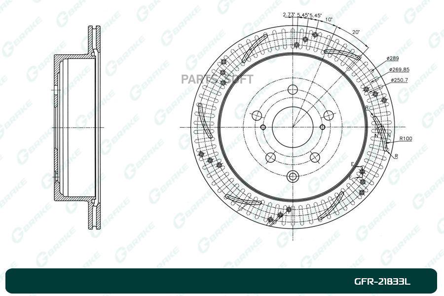 

Диск Тормозной Перфорированный Вентилируемый Левый GBRAKE gfr21833l