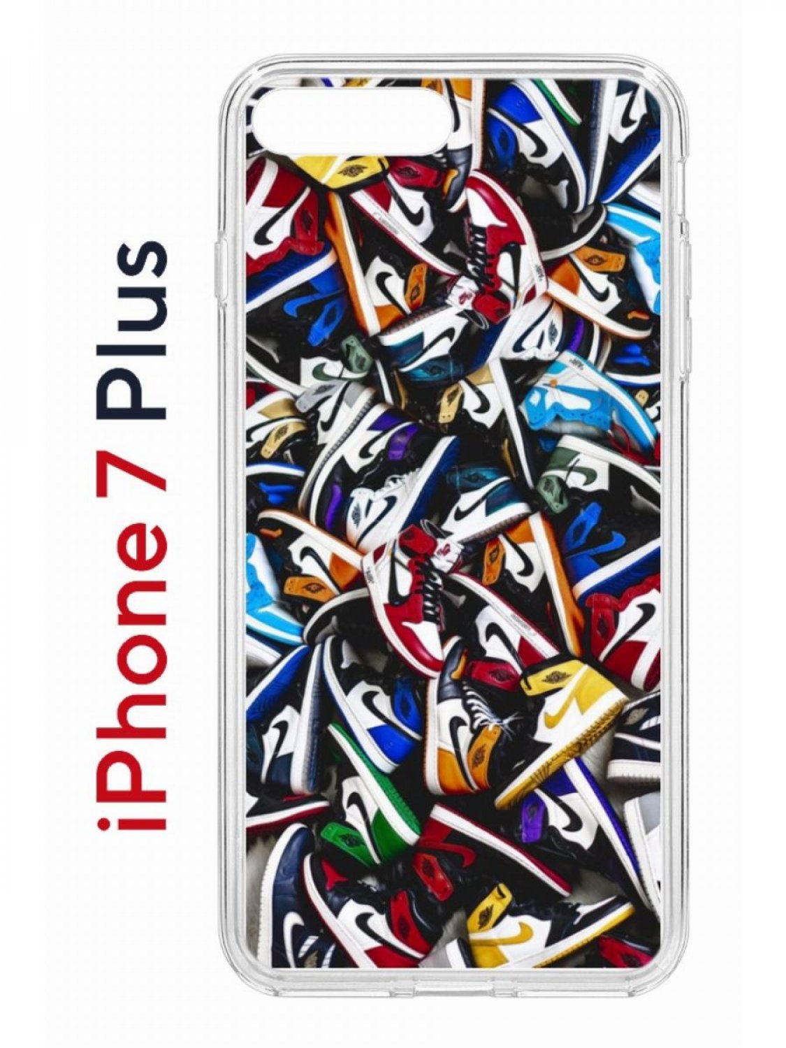 Чехол на iPhone 7 Plus/8 Plus Kruche Print Кроссовки Nike Air, бампер с защитой камеры