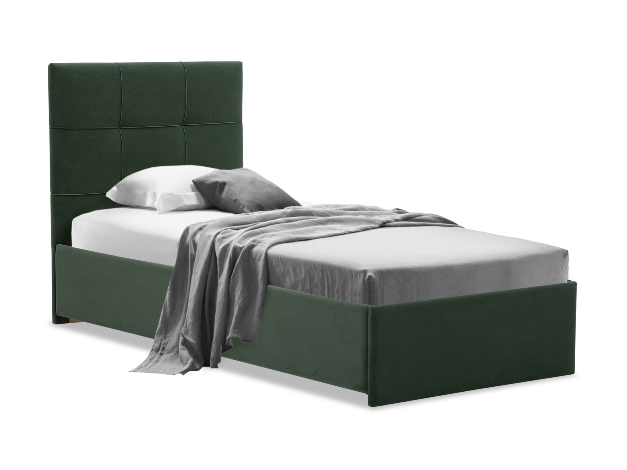 

Кровать Келли Wood с ортопедическим основанием 90х200 велюр Ultra olive, Келли