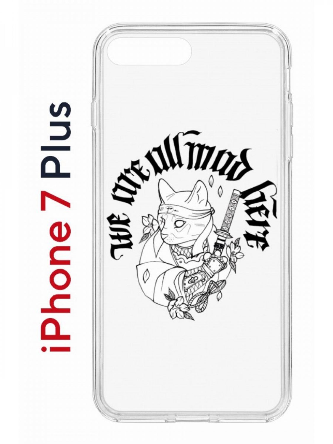 Чехол на iPhone 7 Plus/8 Plus с принтом Kruche Print J-Cat, бампер с защитой камеры