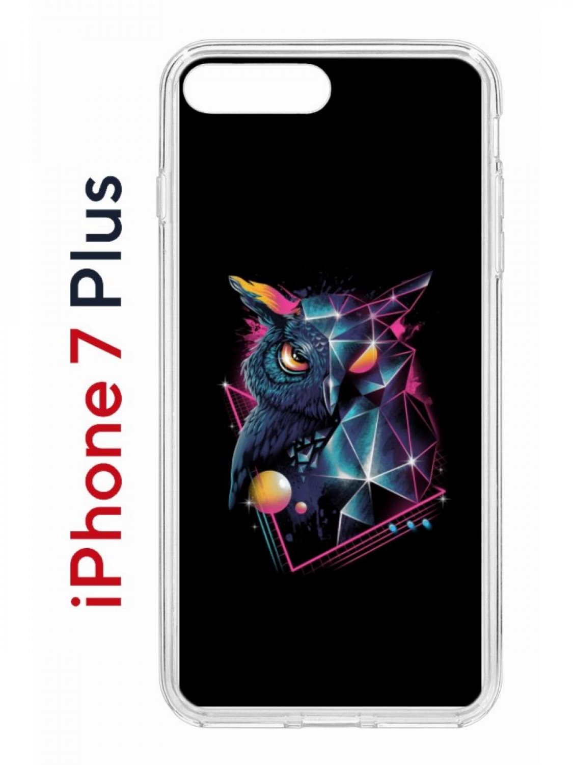 Чехол на iPhone 7 Plus/8 Plus с принтом Kruche Print Retro Owl, бампер с защитой камеры