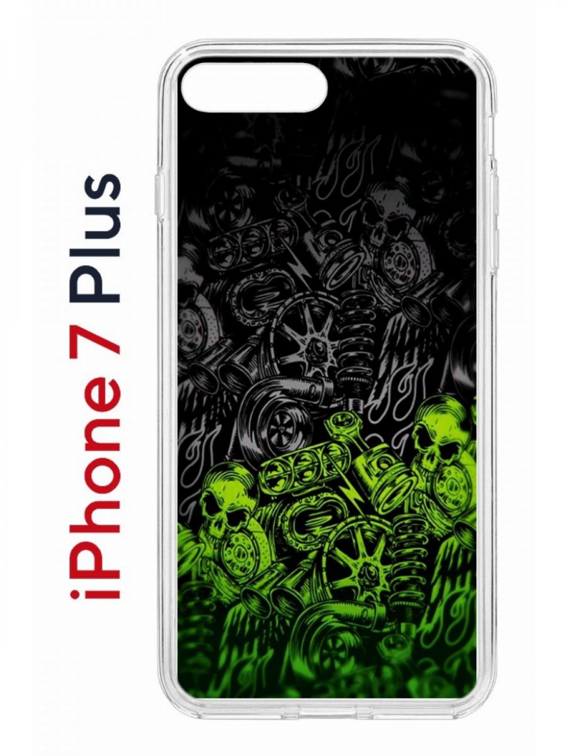 

Чехол на iPhone 7 Plus/8 Plus с принтом Kruche Print Garage, бампер с защитой камеры, Прозрачный;черный;зеленый;серый, Айфон 7 плюс, 8 плюс