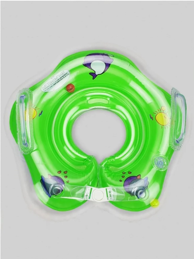 Надувной круг на шею для купания младенцев, салатовый