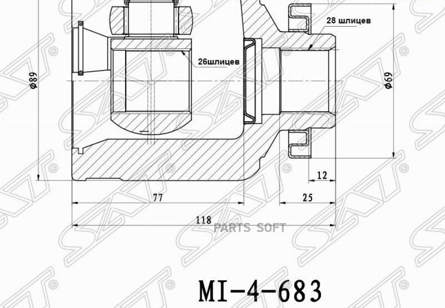 

SAT Шрус внутренний RH KIA SORENTO 06-09