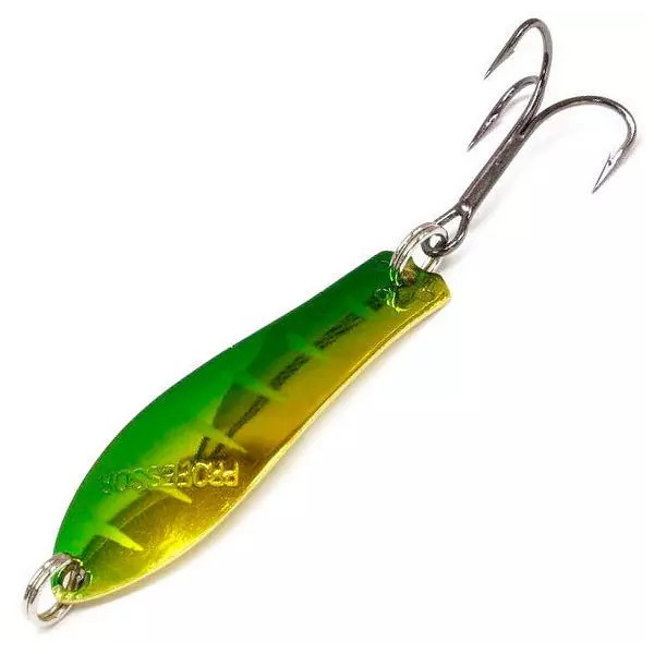 

Блесна колеблющаяся Kuusamo Professor  50/6 GR/FYe/B-B, Желтый;зеленый, Professor