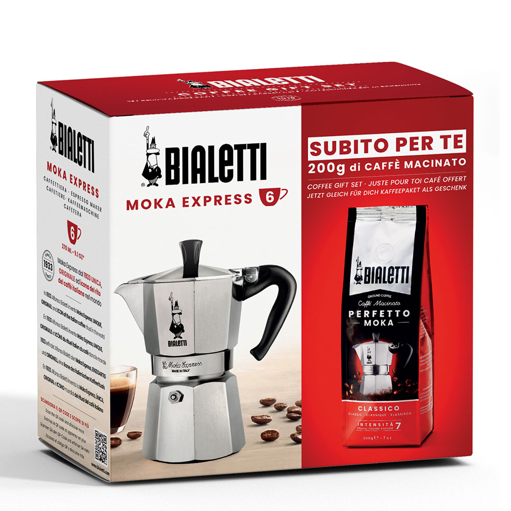 

Набор Bialetti Moka Express на 6 порций + кофе Perfetto Classico 200г (3536), 0003536