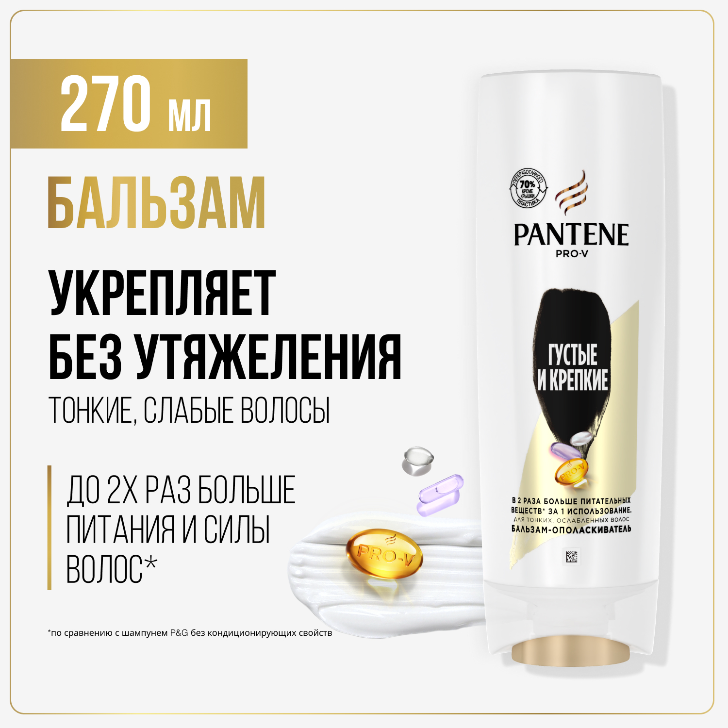 Бальзам-ополаскиватель для волос Pantene Густые и Крепкие для ослабленных волос 270 мл