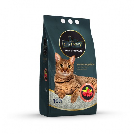 Комкующийся наполнитель CATSBY Classic бентонитовый, барбарис, 10 л