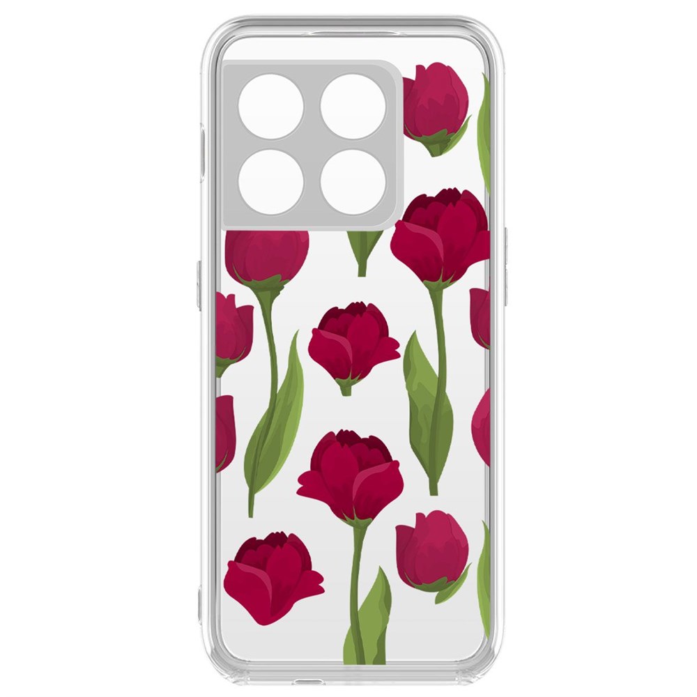 фото Чехол-накладка krutoff clear case розы паттерн для oneplus 10 pro