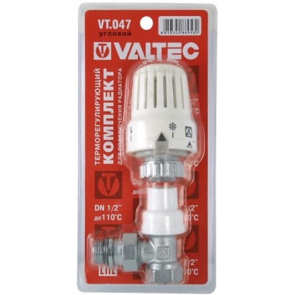 фото Valtec клапан с термостатической головкой для рад. угловой 1/2 vt.047.n.04