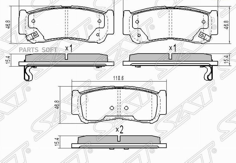 

Колодки тормозные зад HYUNDAI SANTA-FE 06- SAT ST583022BA20
