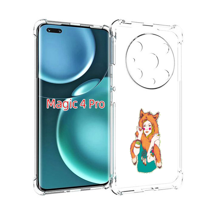 

Чехол MyPads Девушка лиса для Honor Magic4 Pro, Прозрачный, Tocco
