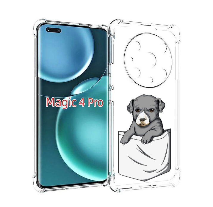 

Чехол MyPads собачка в кармане для Honor Magic4 Pro, Прозрачный, Tocco