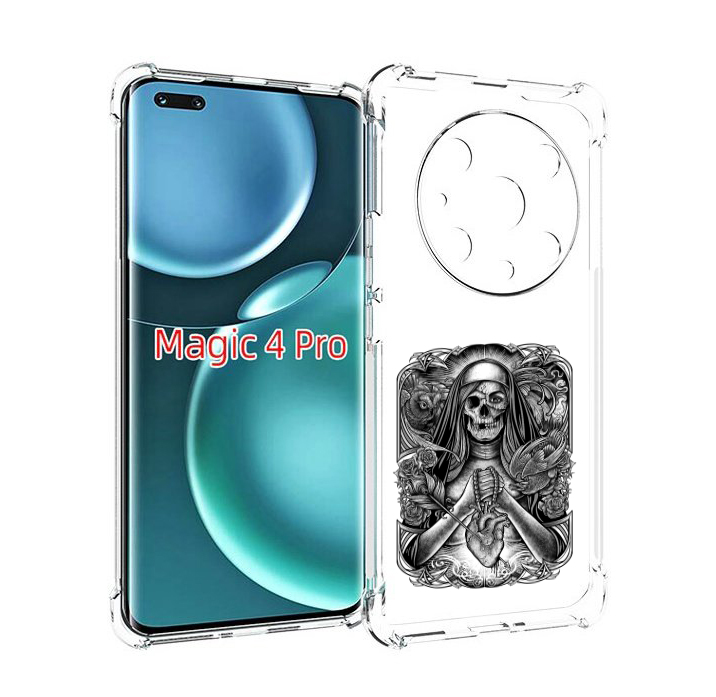 

Чехол MyPads скелет с сердцем для Honor Magic4 Pro, Прозрачный, Tocco