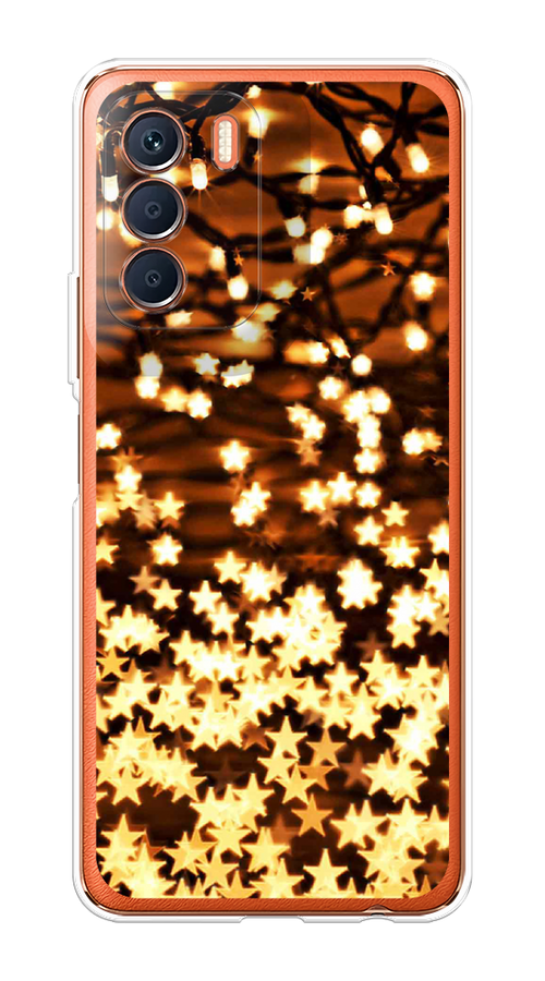 

Чехол на Infinix Zero 5G 2023 "Новогодняя гирлянда", Золотистый, 3104450-5