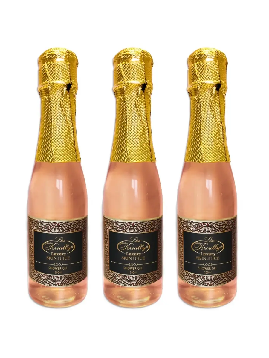 Набор LISS KROULLY шампанское розовое малина Гель для душа 3 шт*260 мл