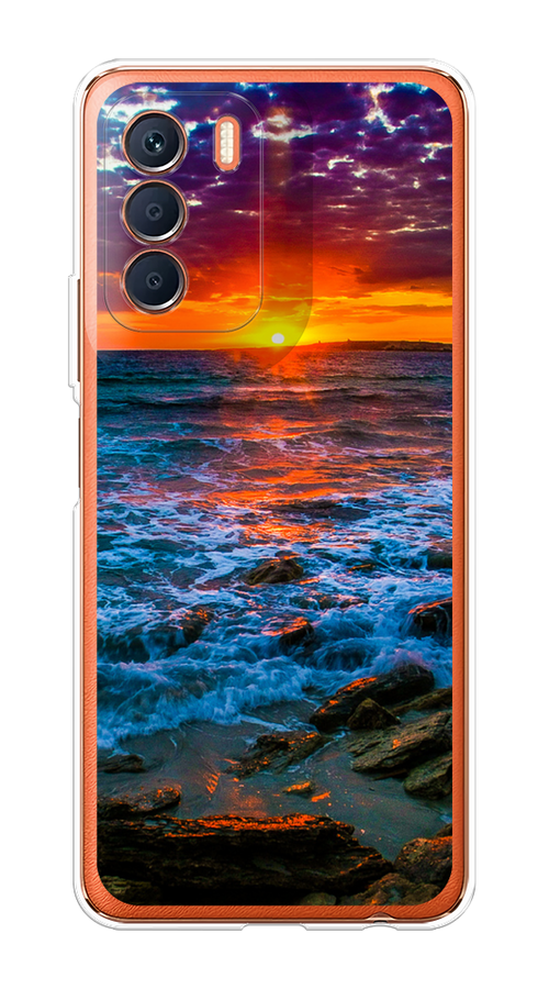 

Чехол на Infinix Zero 5G 2023 "Закат 1", Оранжевый;синий, 3104450-2