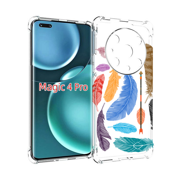 

Чехол MyPads разноцветные перья для Honor Magic4 Pro, Прозрачный, Tocco