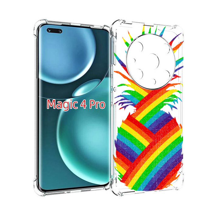 

Чехол MyPads радужный ананас для Honor Magic4 Pro, Прозрачный, Tocco