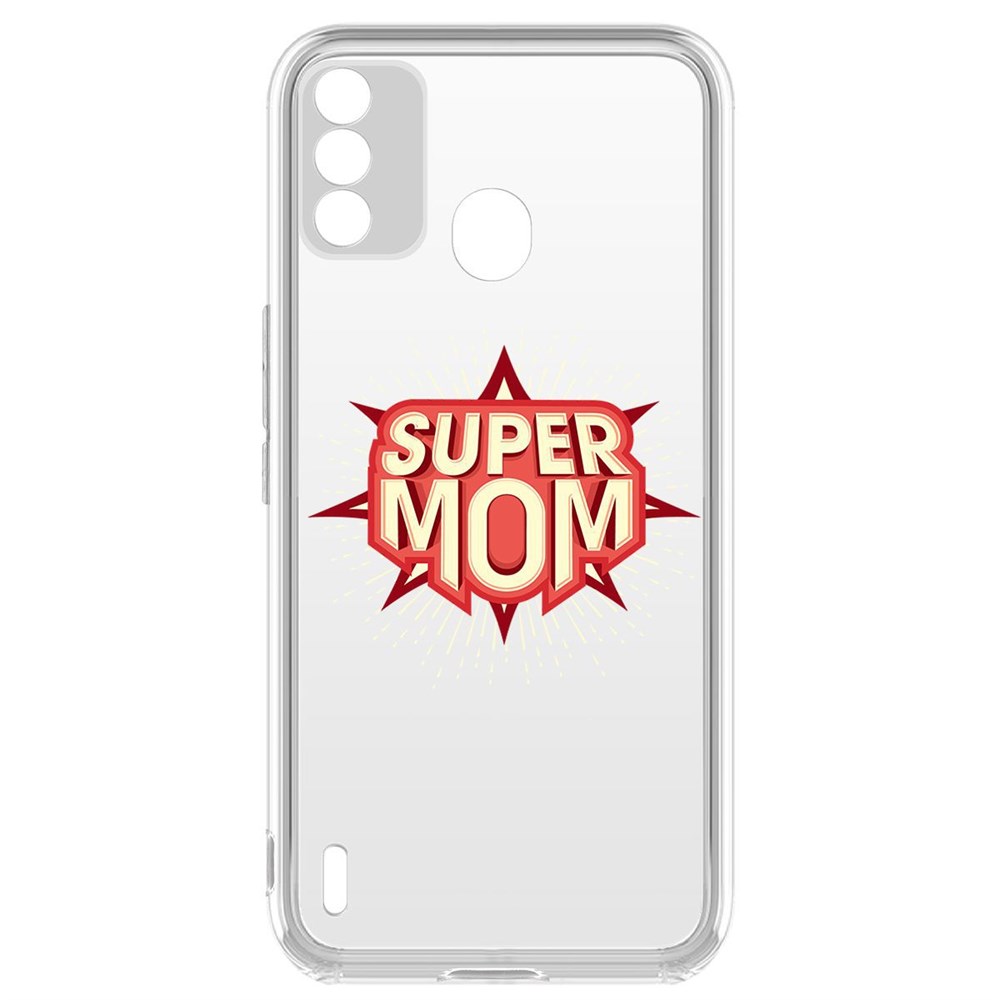 фото Чехол-накладка krutoff clear case супер мама для itel a48