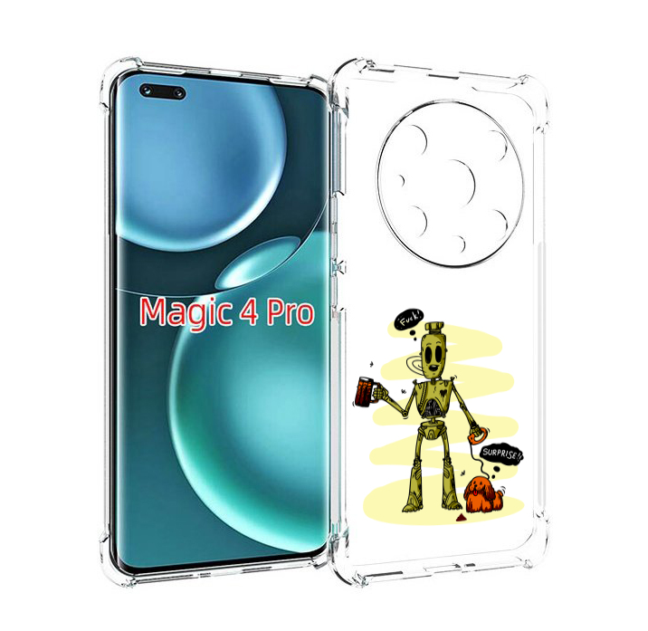 

Чехол MyPads прикольный робот для Honor Magic4 Pro, Прозрачный, Tocco