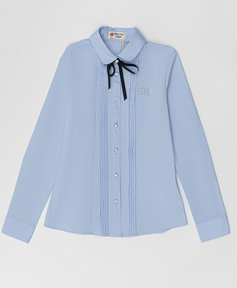 

Блузка с галстуком голубая Button Blue 170, 221BBGS22041800