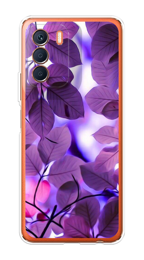 

Чехол на Infinix Zero 5G 2023 "Сиреневые листики", Фиолетовый;голубой, 3104450-2