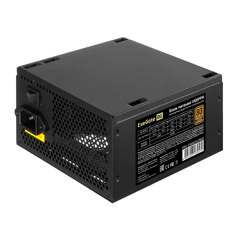 

Блок питания ExeGate 1000W (EX292157RUS-OEM), Черный