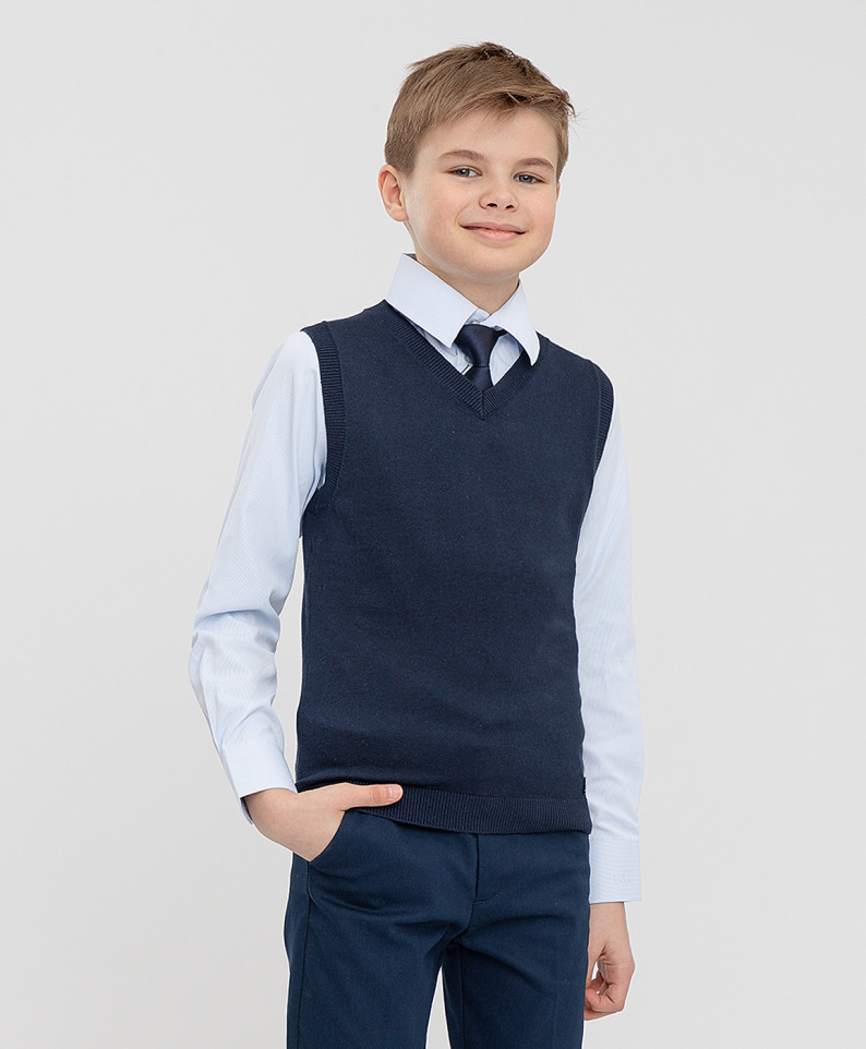 

Жилет детский Button Blue 221BBBS3001, синий, 134, 221BBBS3001