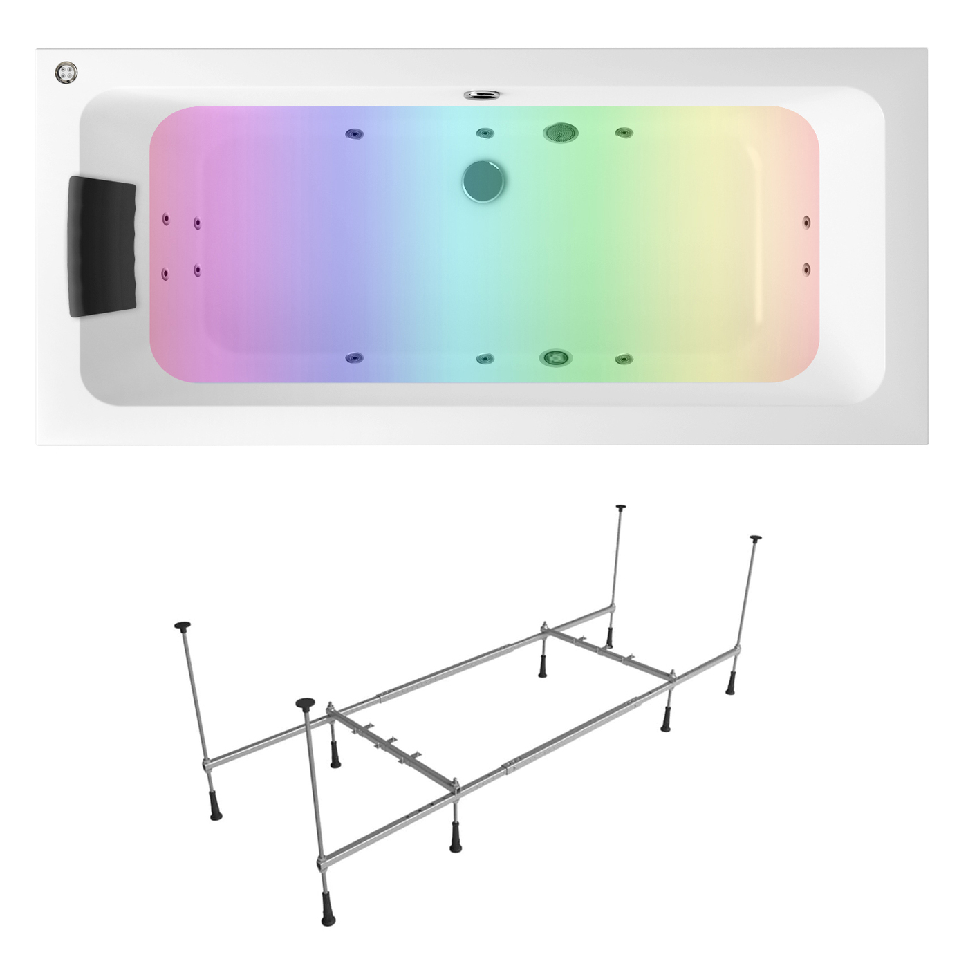 

Гидромассажный комплект с хромотерапией 5 в 1 Lavinia Boho Pure 36280H0C, 180x80 см