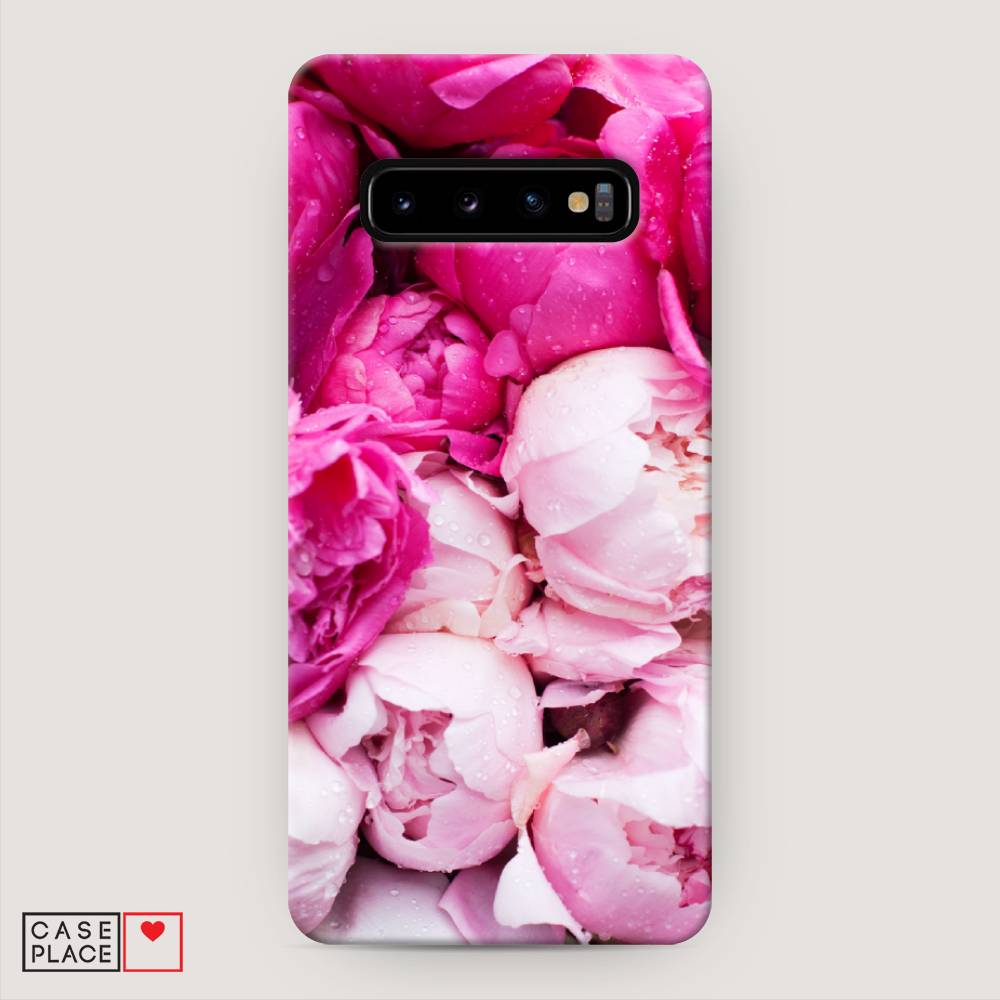 фото Пластиковый чехол "пионы розово-белые" на samsung galaxy s10 + awog