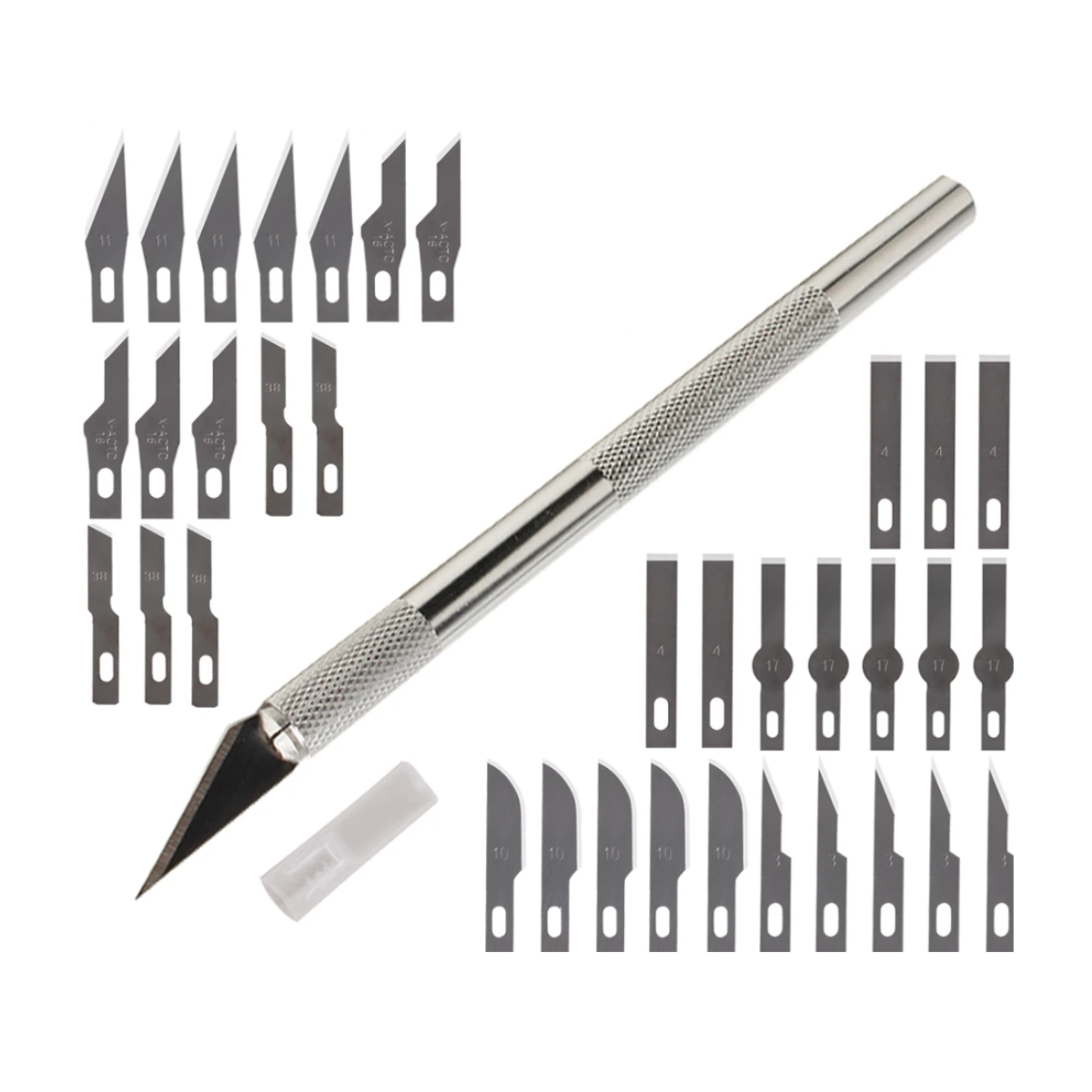 Нож-скальпель ULIKE для моделирования с набором сменных лезвий (40 шт.) малый остроконечный скальпель rexant