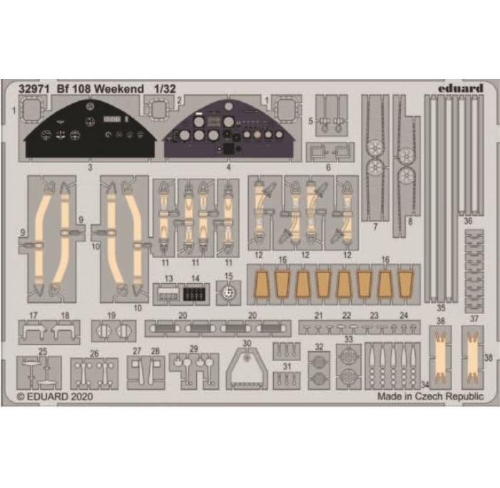 

Фототравление Eduard 32971 Bf 108 Weekend 1/32, Цветной