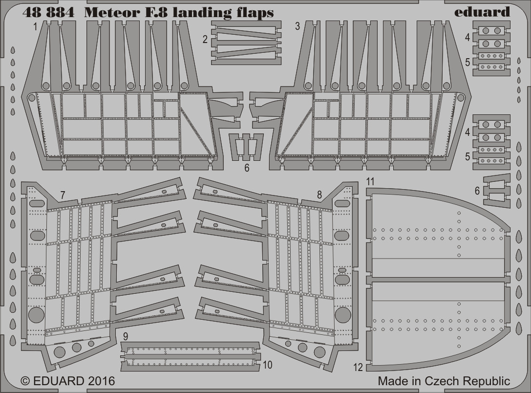 

Фототравление Eduard 48884 Meteor F.8 закрылки 1/48, Однотонный