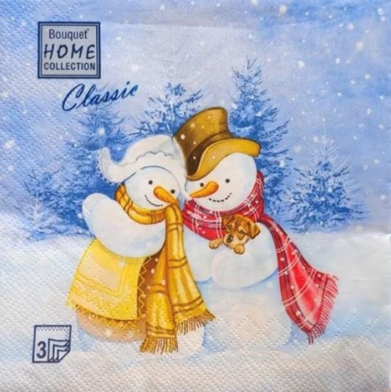 

Набор из: 1. Салфетки бумажные трехслойные Home Collection Classic Встреча друзей x 3 шт., Разноцветный