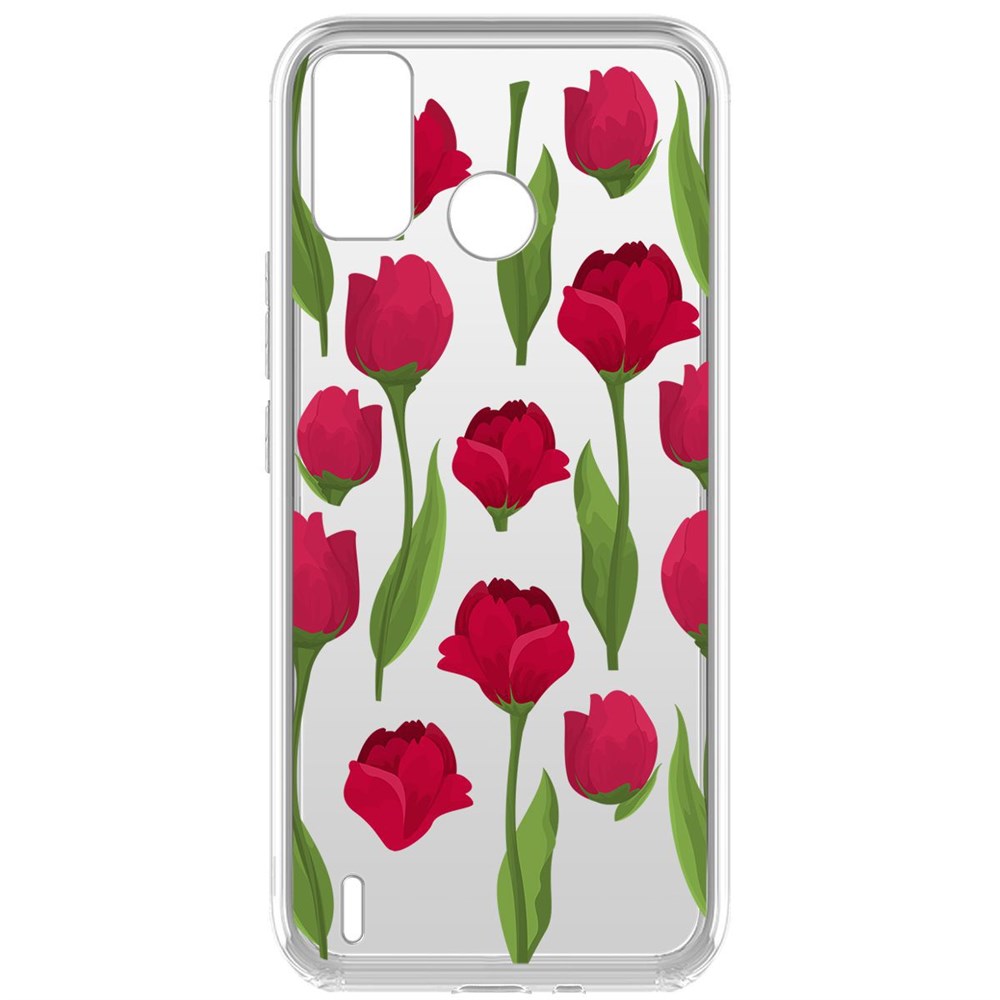 

Чехол-накладка Krutoff Clear Case Розы паттерн для Tecno Spark 6 Go