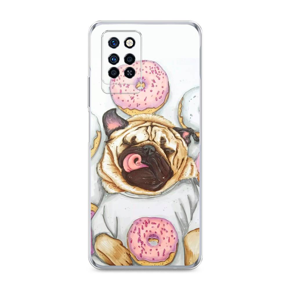 

Чехол для Infinix Note 10 Pro "Счастливый мопс", Розовый;бежевый;коричневый, 3100150-1