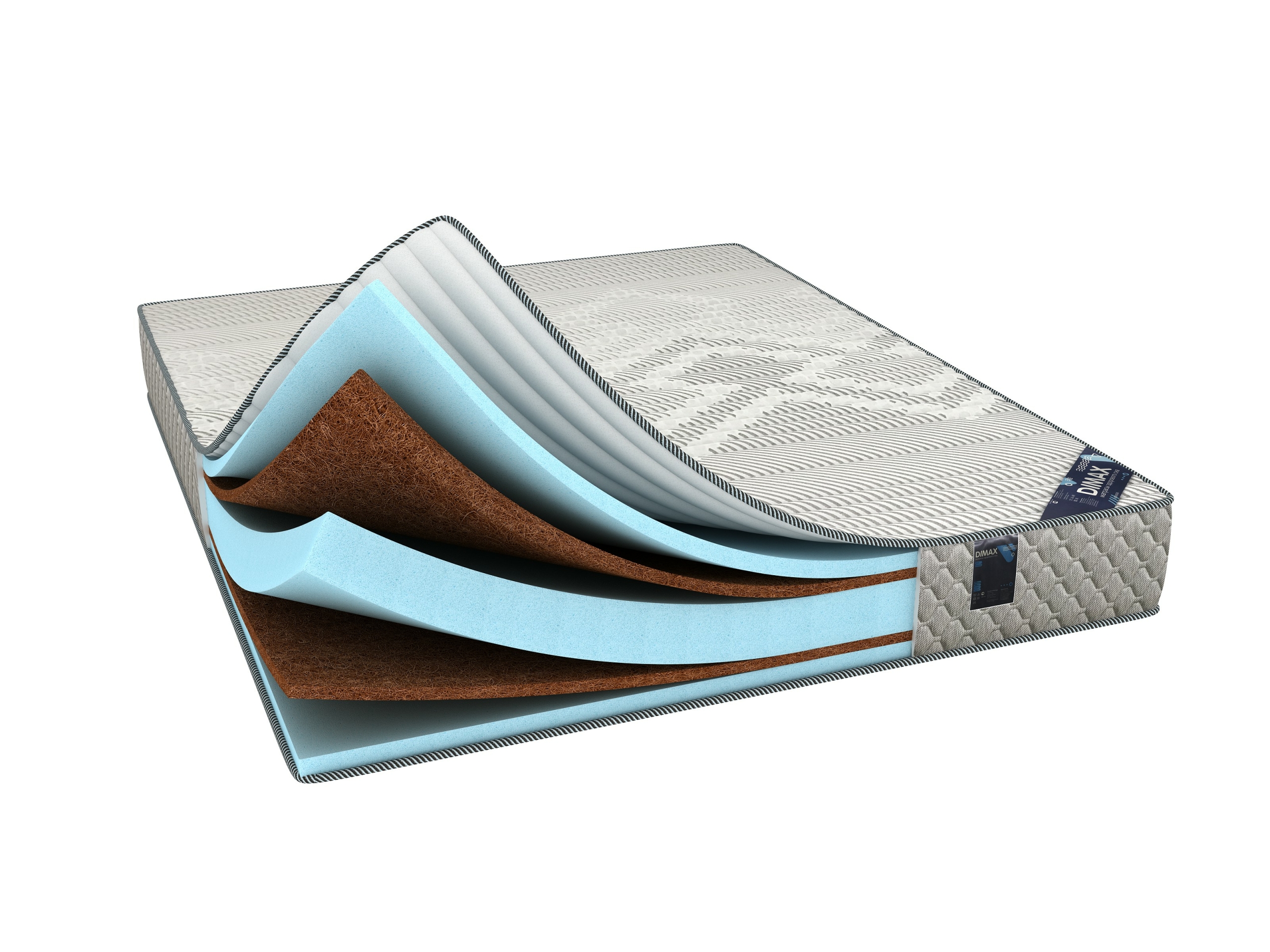 

Матрас Dimax Онли Класс 200х200, Белый;серый, Онли Класс