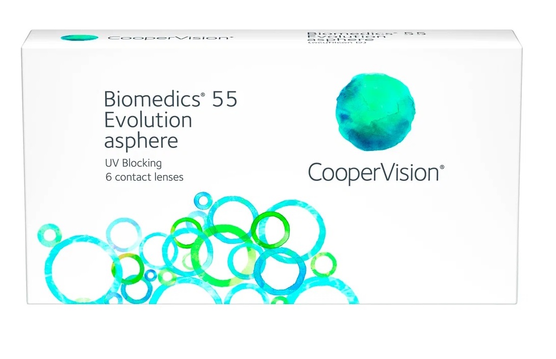 

Контактные линзы CooperVision Biomedics 55 Evolution Asphere (6 линз / 8.6 / -2.25)