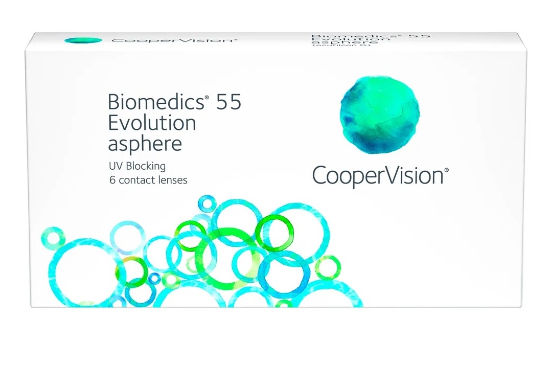 

Контактные линзы CooperVision Biomedics 55 Evolution Asphere (6 линз / 8.6 / -1)