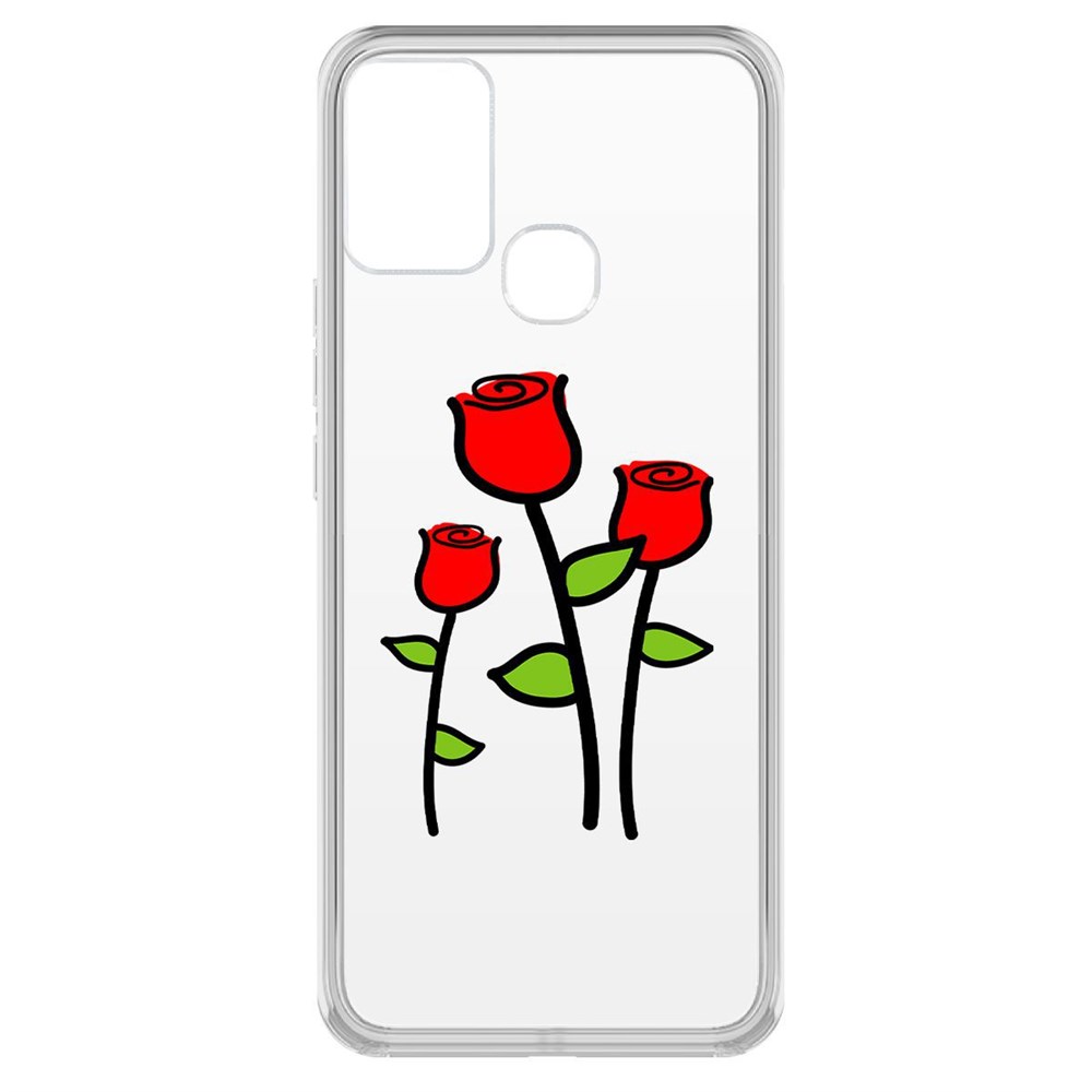 фото Чехол-накладка krutoff clear case розочки для infinix hot 10 play