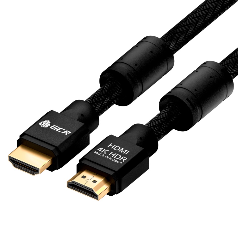 фото Кабель gcr hdmi 2.0 нейлон ultra hd 4k 3d 18 гбит/с для apple tv ps4 xbox one разъемы 10м