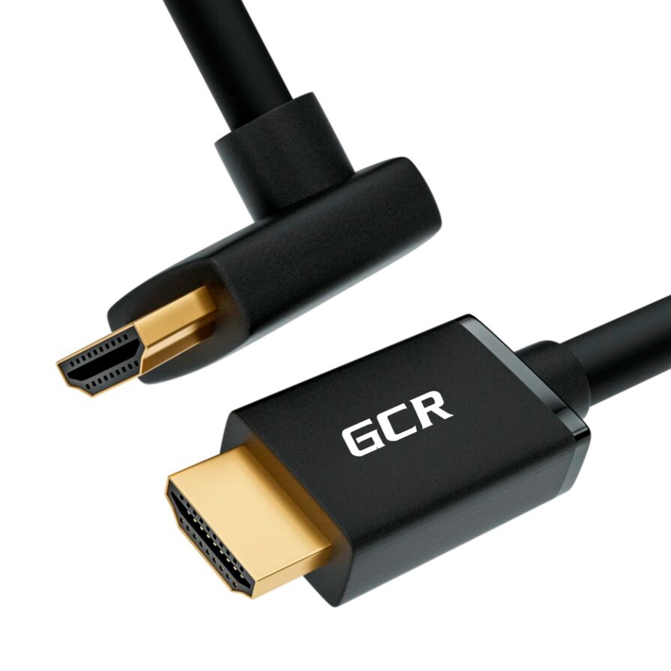 Кабель GCR HDMI 2.0 верхний угол Ultra HD 4K 60Hz 3D для Apple TV Smart TV PS4  2м