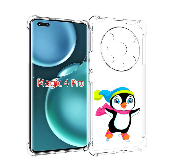 

Чехол MyPads пингвин на коньках для Honor Magic4 Pro, Прозрачный, Tocco
