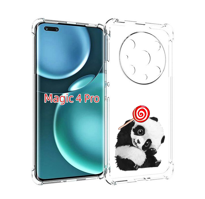 Чехол MyPads панда с леденцом для Honor Magic4 Pro
