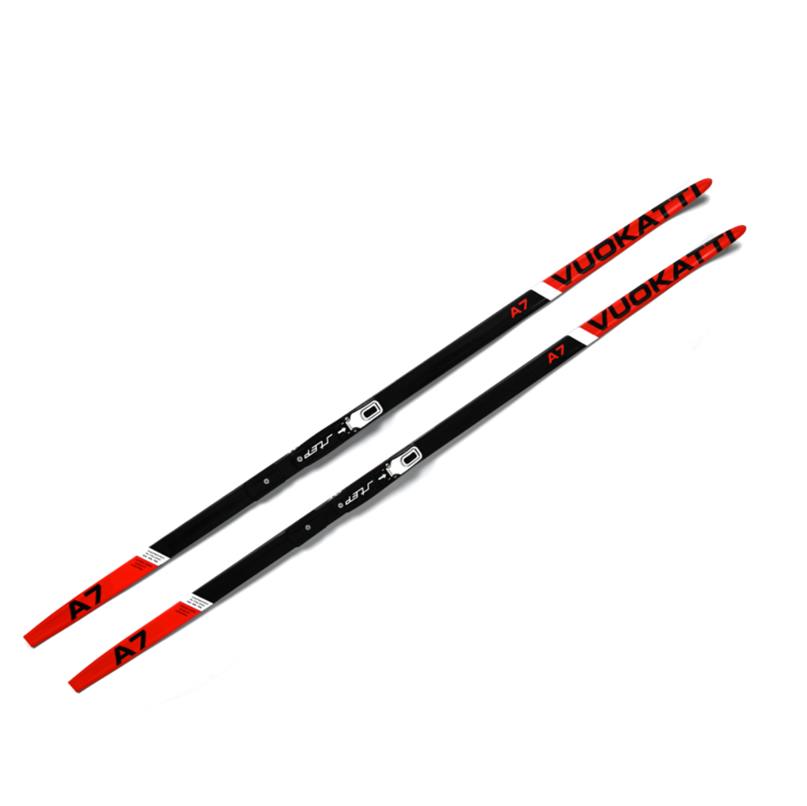 Беговые лыжи VUOKATTI 200 см с креплением NNN Step-in (Wax) Black Red без палок