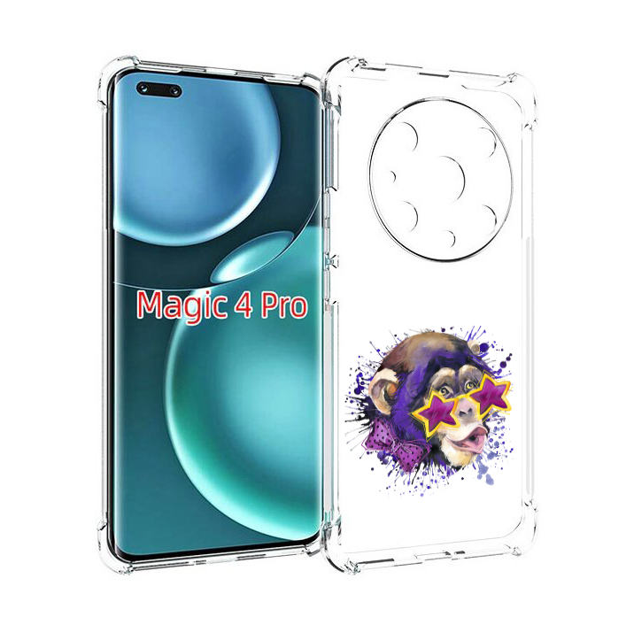 

Чехол MyPads обезьяна в очках для Honor Magic4 Pro, Прозрачный, Tocco