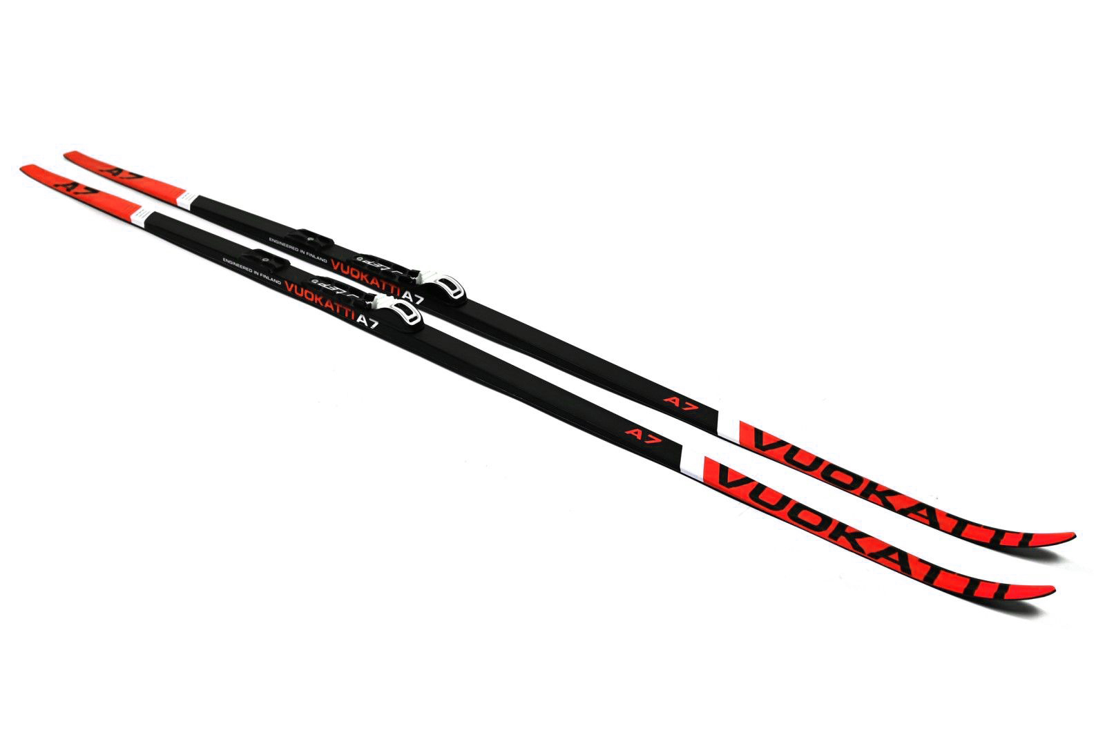 Беговые лыжи VUOKATTI 190 см с креплением NNN Step-in (Wax) Black Red без палок