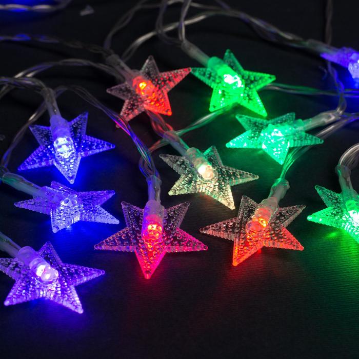

Световая гирлянда новогодняя Звезды 806825 3 м разноцветный/RGB, Звезды
