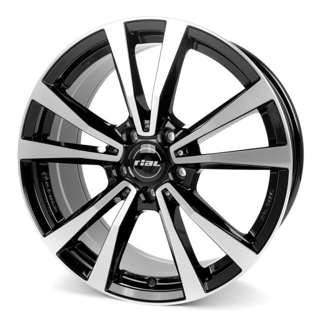 

Диски R20 5x112 9J ET20 D66,5 Rial M12X Diamant Black Front Polished, Серебристый;черный